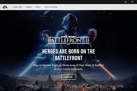 Electronic Arts website in 2017
