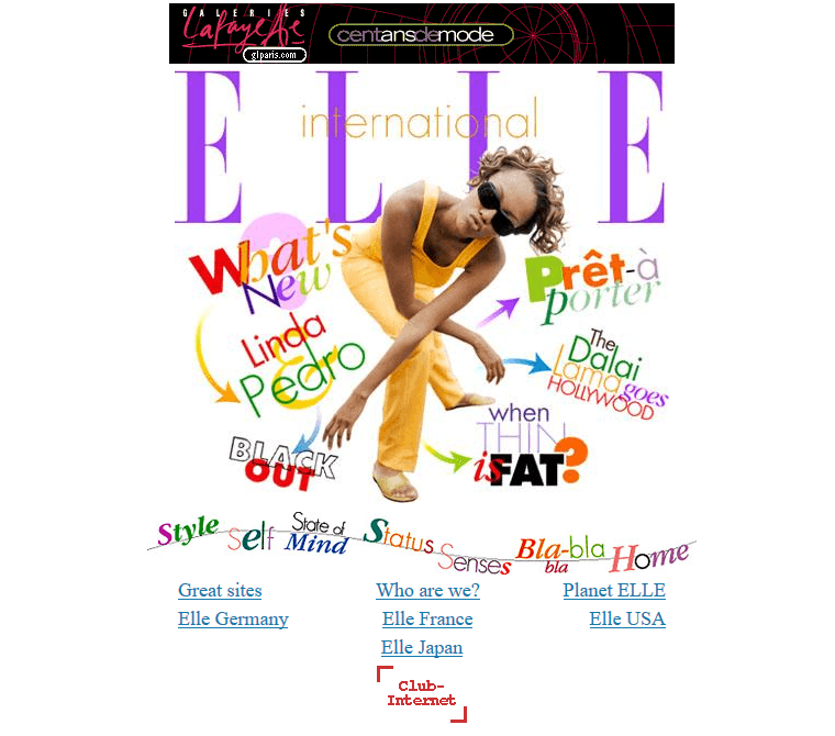 Elle website in 1996