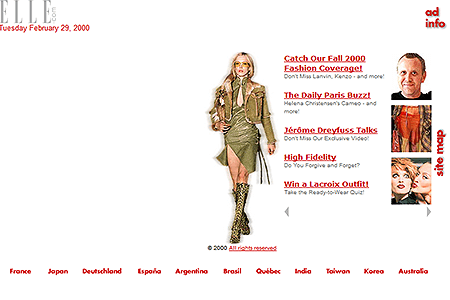 Elle website in 2000
