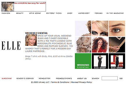 Elle website in 2002