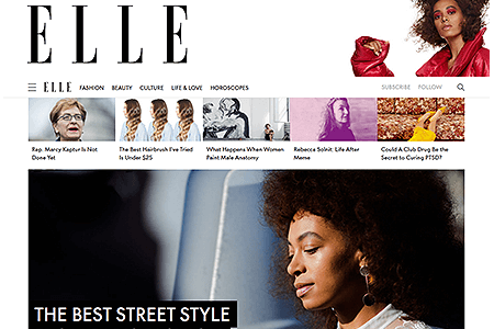 Elle website in 2017