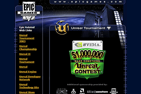 Epic Games website in 2003