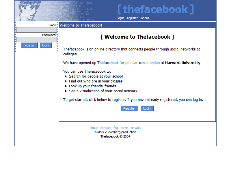 Facebook In 2004 Web Design Museum