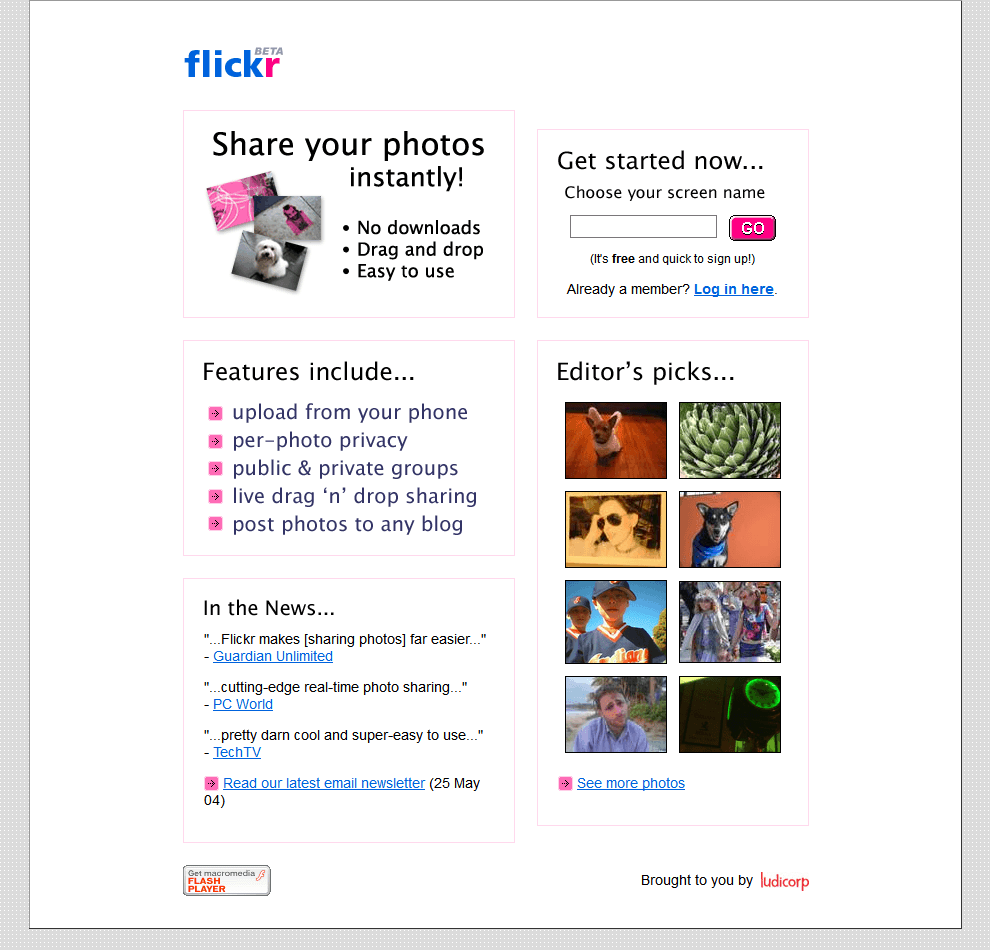 Flickr in 2004