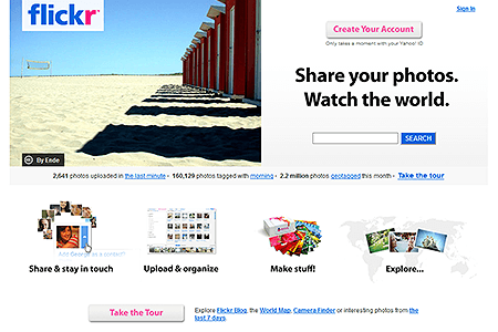 Flickr website in 2008