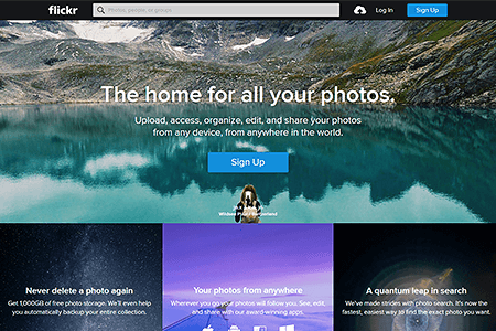 Flickr website in 2016