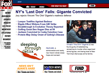 Fox News Channel website in 1997