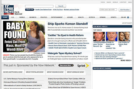 Fox News Channel website in 2009
