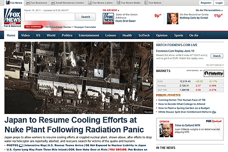 Fox News Channel website in 2011