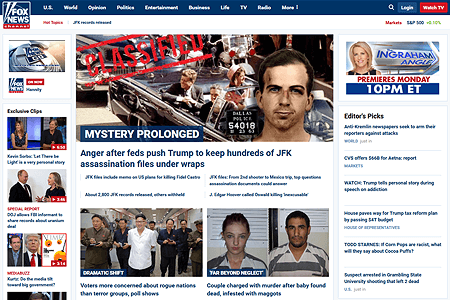 Fox News Channel website in 2017