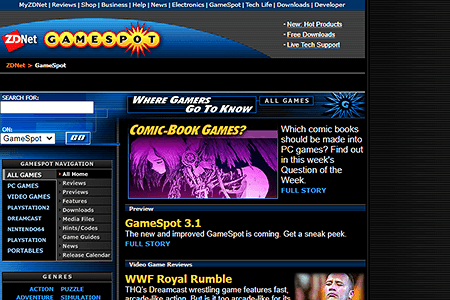 GameSpot website in 2000