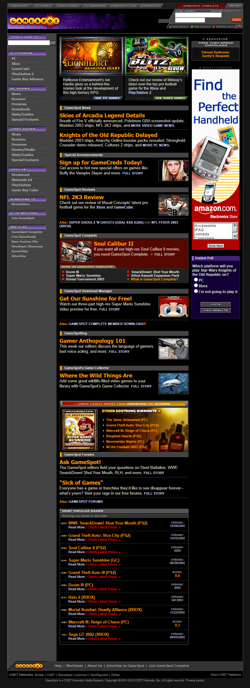 GameSpot website in 2002