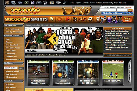 GameSpot website in 2004
