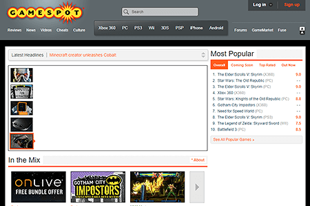 GameSpot website in 2011