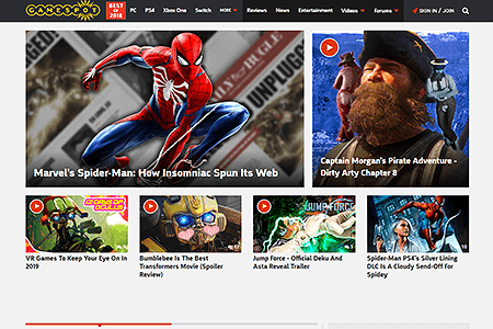 GameSpot website in 2018