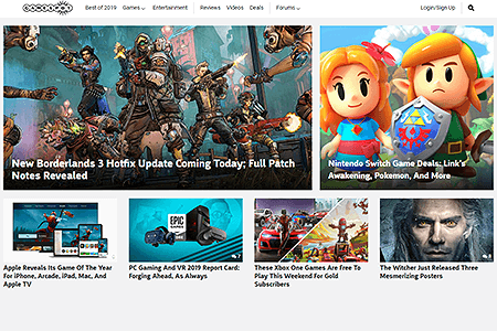 GameSpot website in 2019