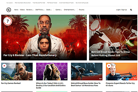GameSpot website in 2021