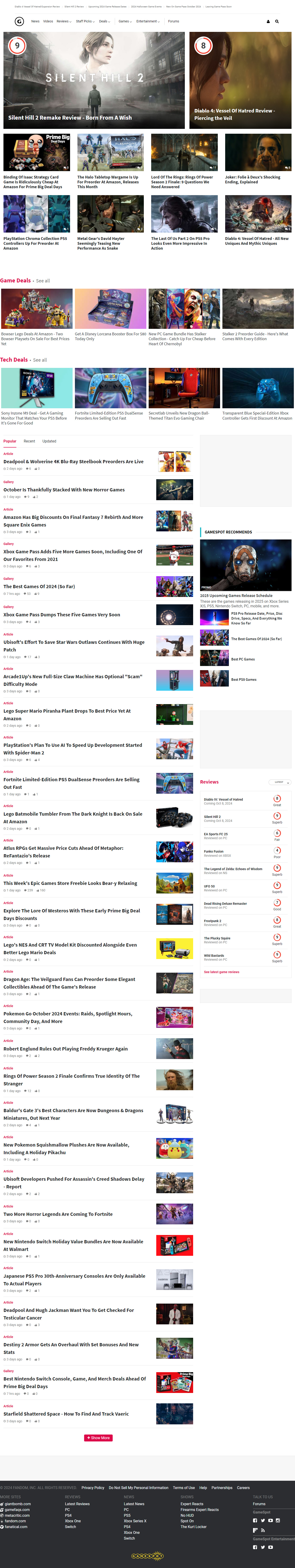 GameSpot website in 2024