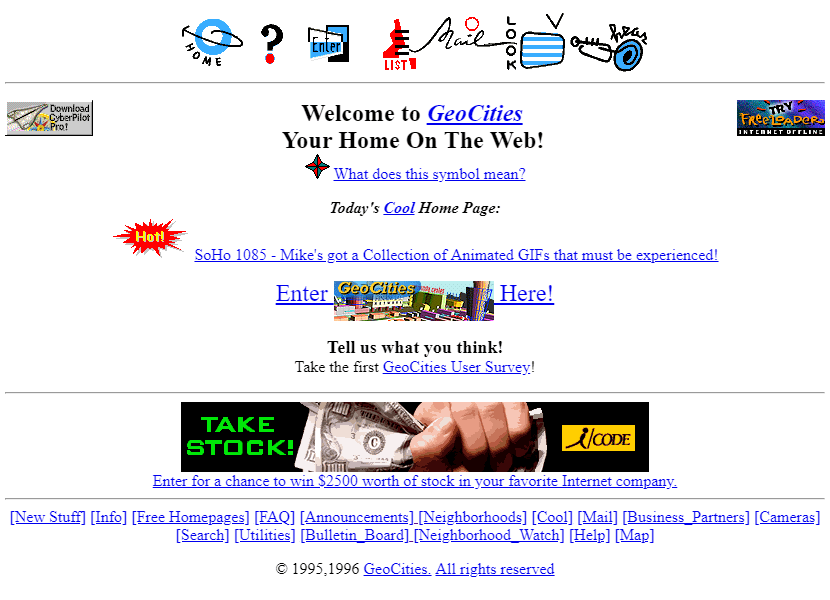 Game Gallery Online in 1995 - Web Design Museum