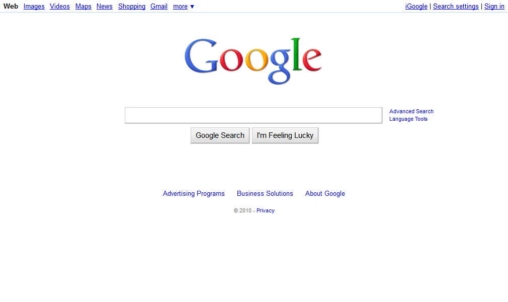 Google in 2010