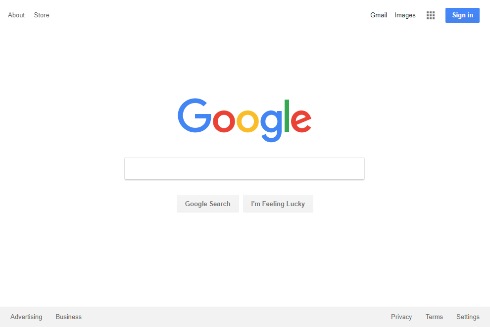 Google homepage in 2017