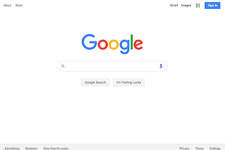 Google homepage in 2019