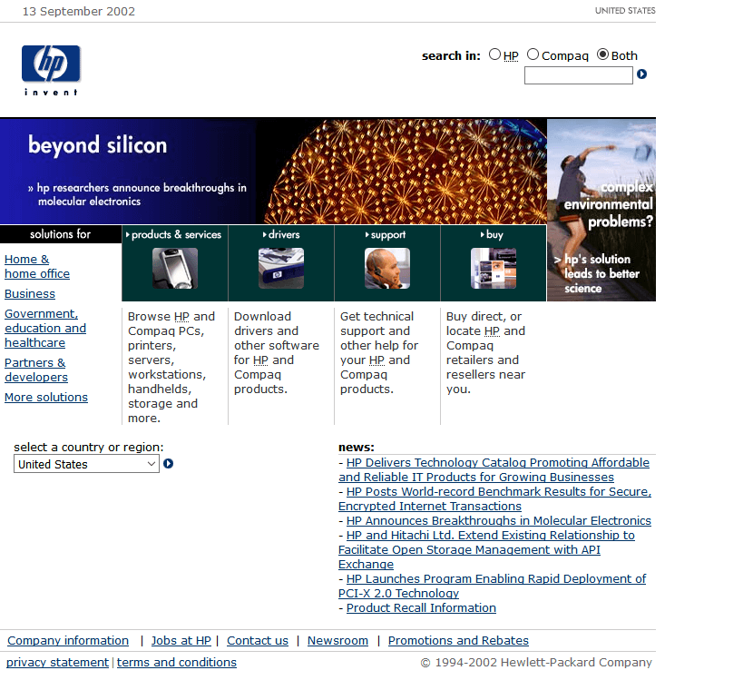 Hewlett Packard in 2002