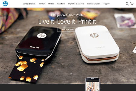 Hewlett Packard website in 2016