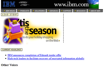 IBM website in 1996