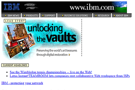 IBM website in 1997