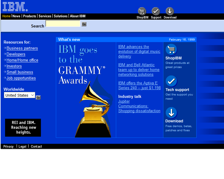 IBM website in 2000