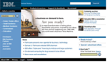 IBM website in 2002