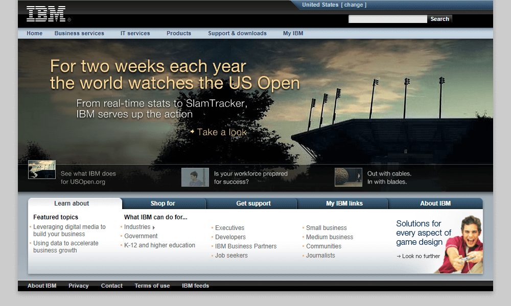 IBM website in 2007