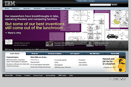 IBM website in 2009