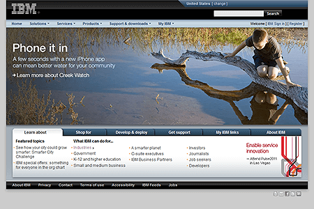 IBM website in 2010