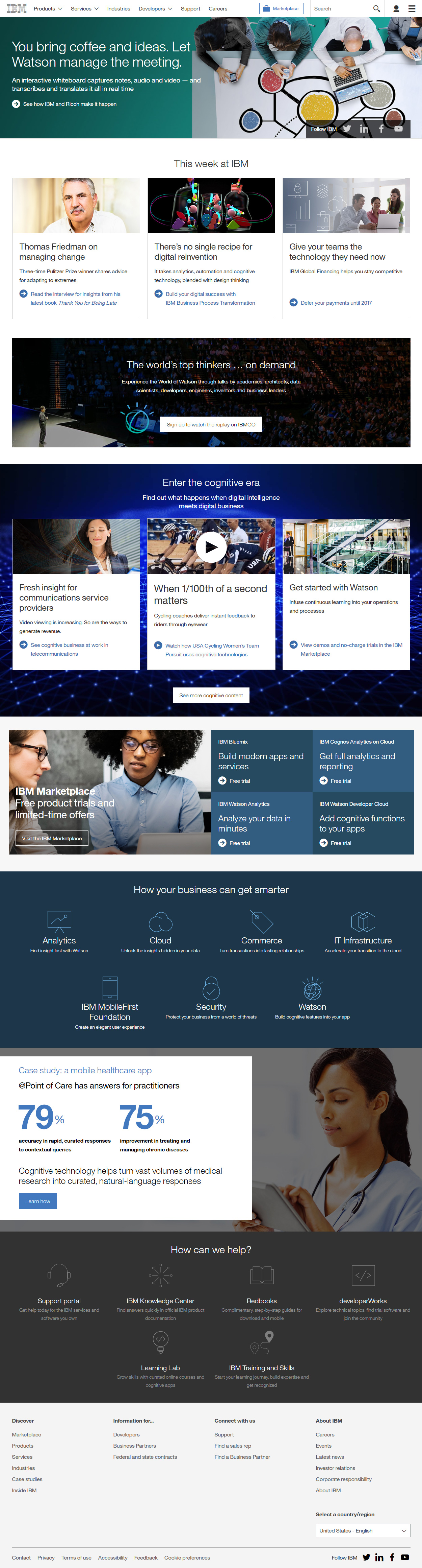 IBM website in 2016