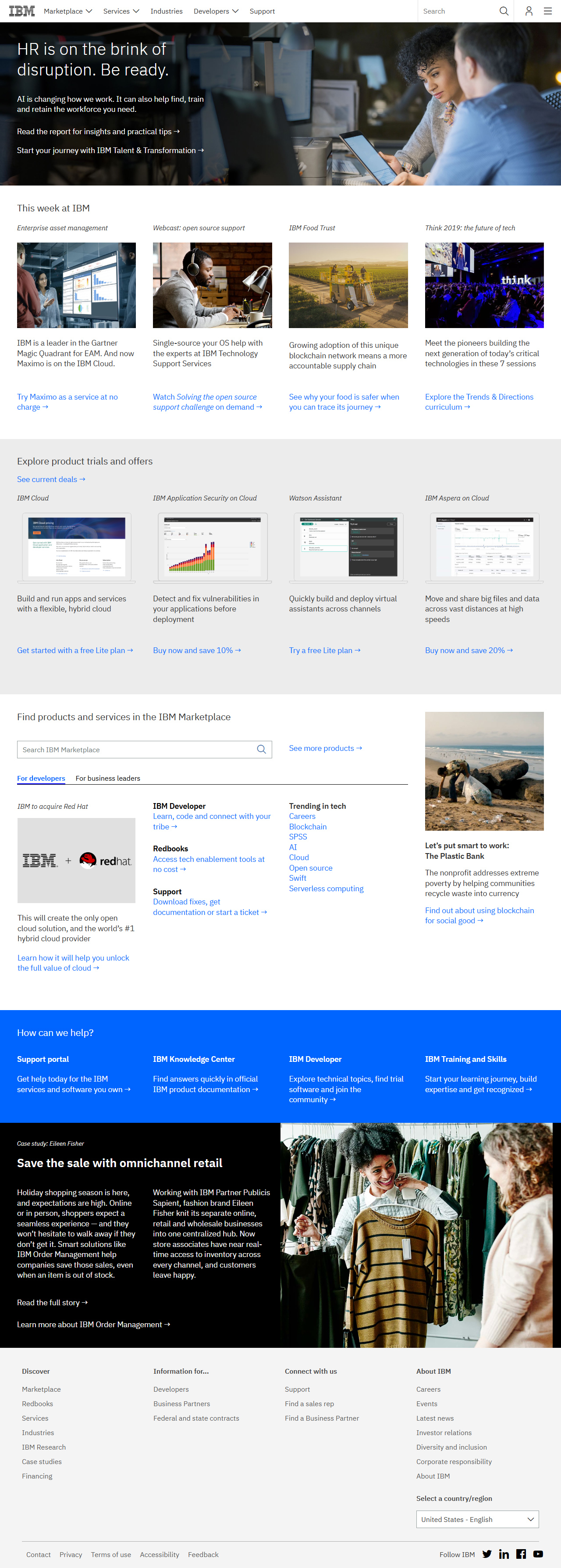 IBM website in 2018