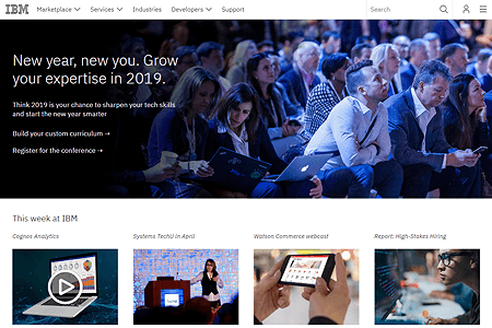 IBM website in 2019