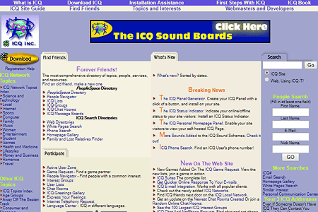 ICQ website in 1999