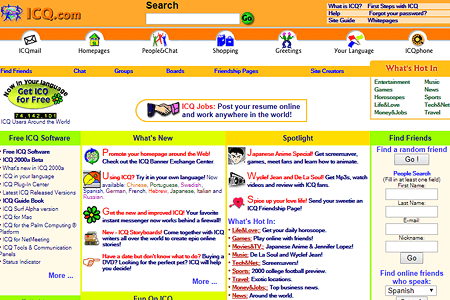 ICQ website in 2000
