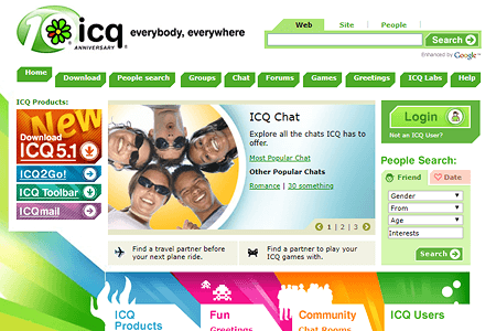 ICQ website in 2006