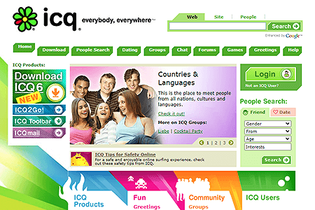 ICQ website in 2007