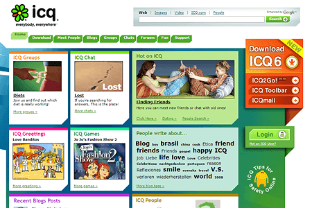 ICQ website in 2008