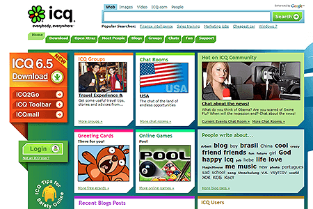 ICQ website in 2009