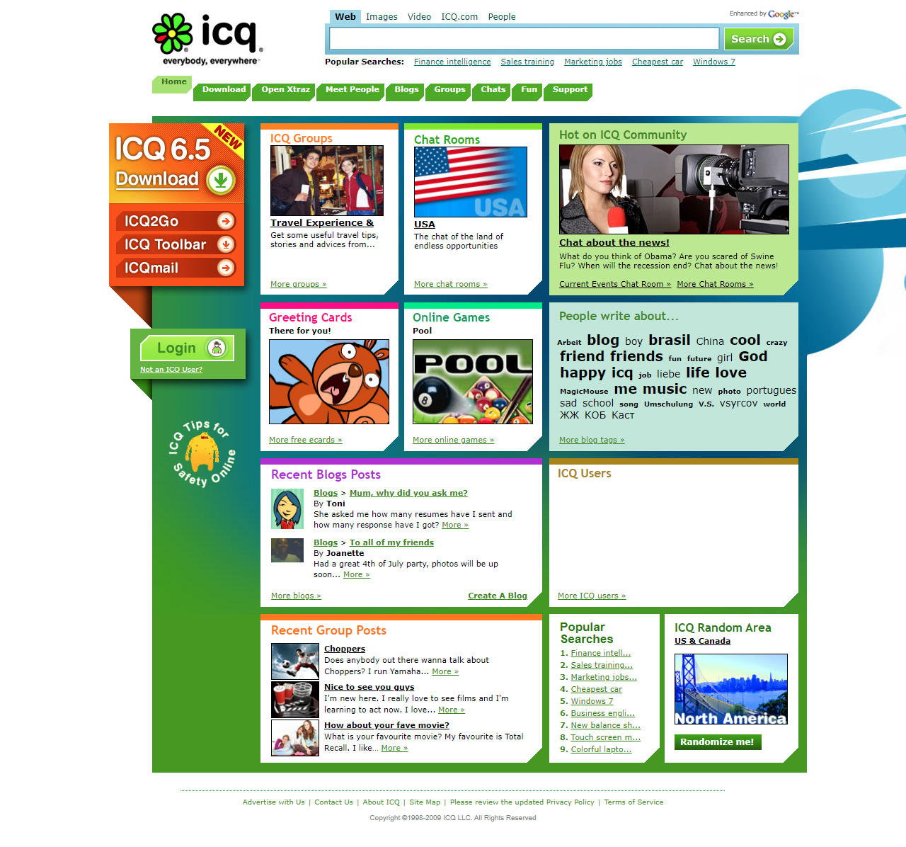 ICQ website in 2009