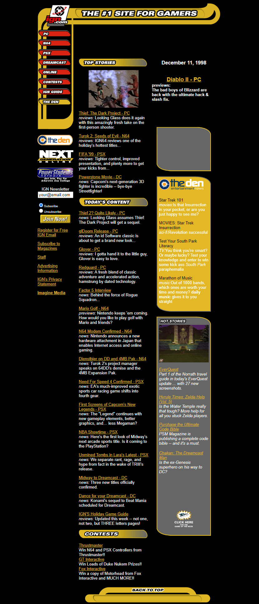 IGN website in 1998