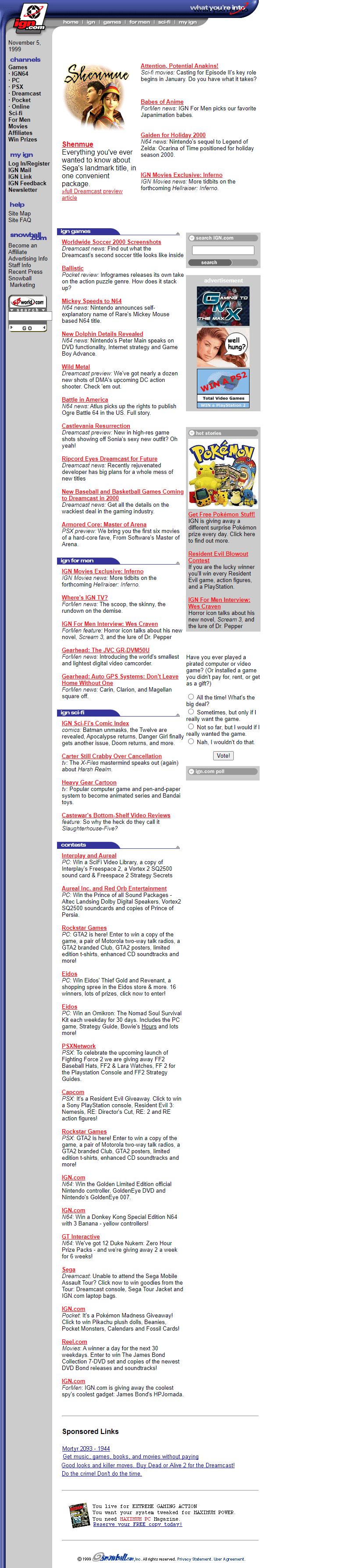 IGN website in 1999