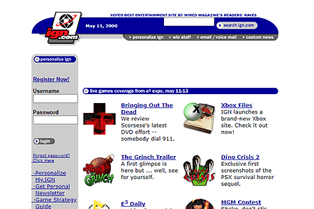 IGN website in 2000