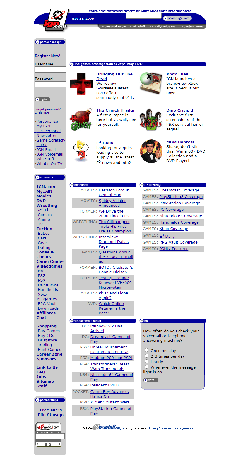 IGN website in 2000