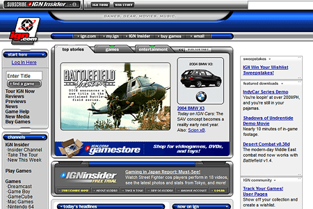 IGN website in 2003